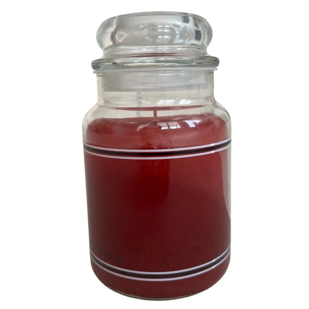 Yankee Candle Jar Home Sweet Home Rare Vintage Black Band Burgundy Mauve Red